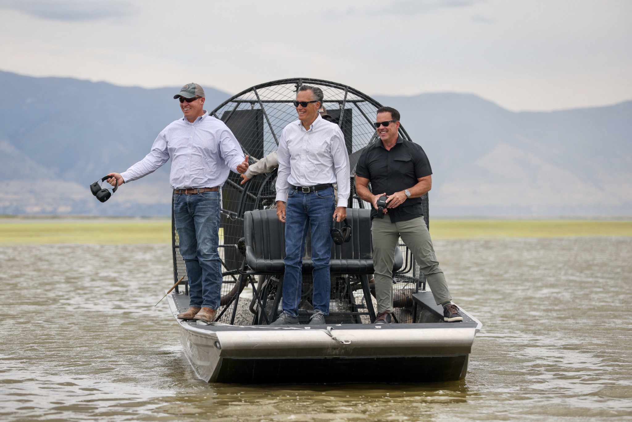 Romney and Utah Speaker Brad Wilson Tour the Great Salt Lake